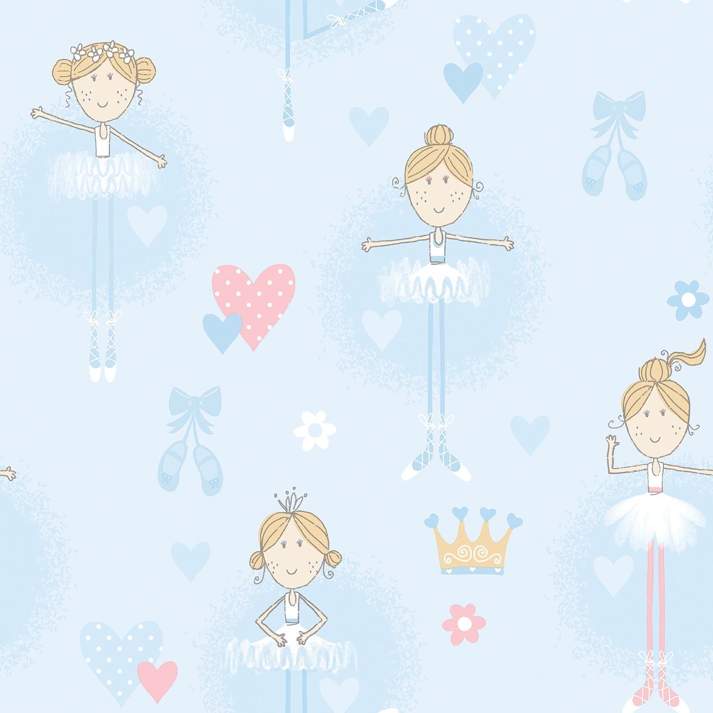 Just 4 Kids 2 Ballerina Wallpaper - Blue - Galerie - G56506 - Premier Wallcovering