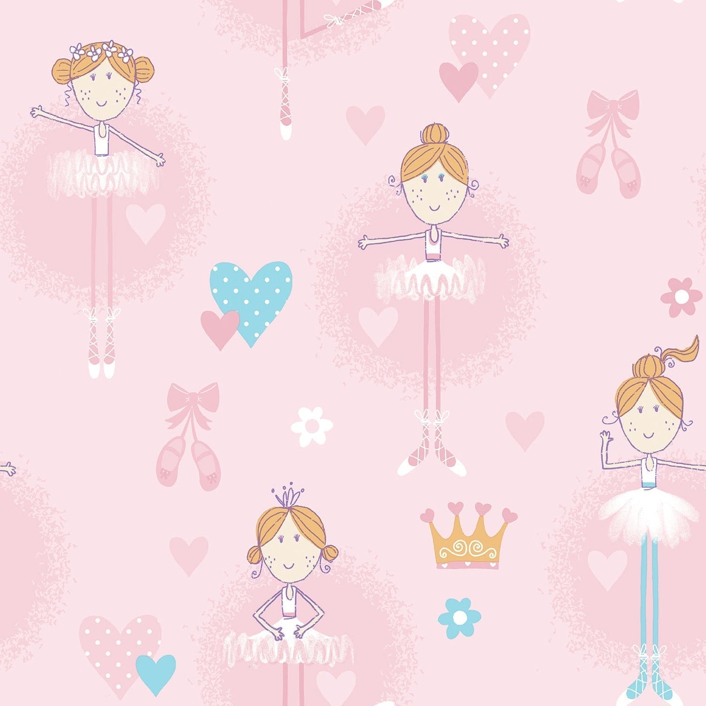Just 4 Kids 2 Ballerina Wallpaper - Pink - Galerie - G56002 - Premier Wallcovering