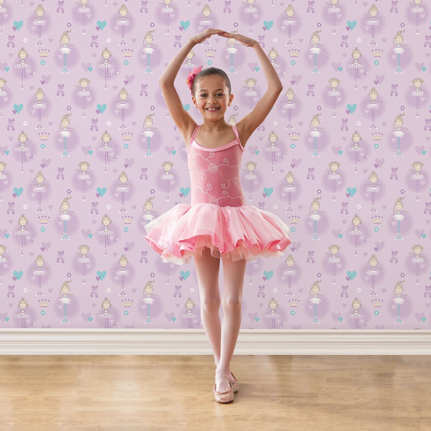 Just 4 Kids 2 Ballerina Wallpaper - Purple - Galerie - G56507 - Premier Wallcovering