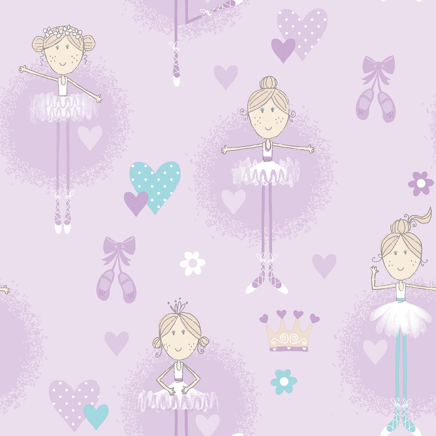 Just 4 Kids 2 Ballerina Wallpaper - Purple - Galerie - G56507 - Premier Wallcovering