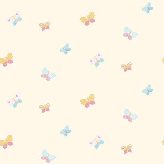 Just 4 Kids 2 Butterfly Wallpaper - Cream - Galerie - G56007 - Premier Wallcovering