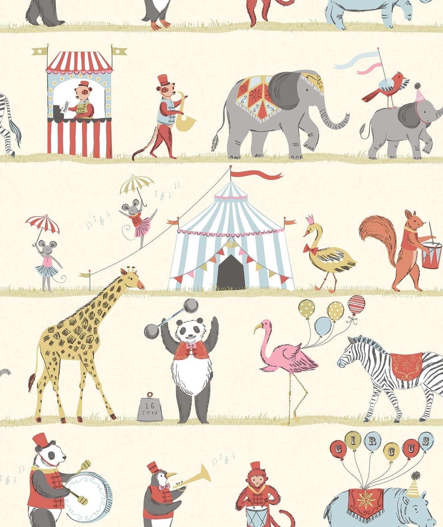 Just 4 Kids 2 Circus Wallpaper - Multi - Galerie - G56545 - Premier Wallcovering