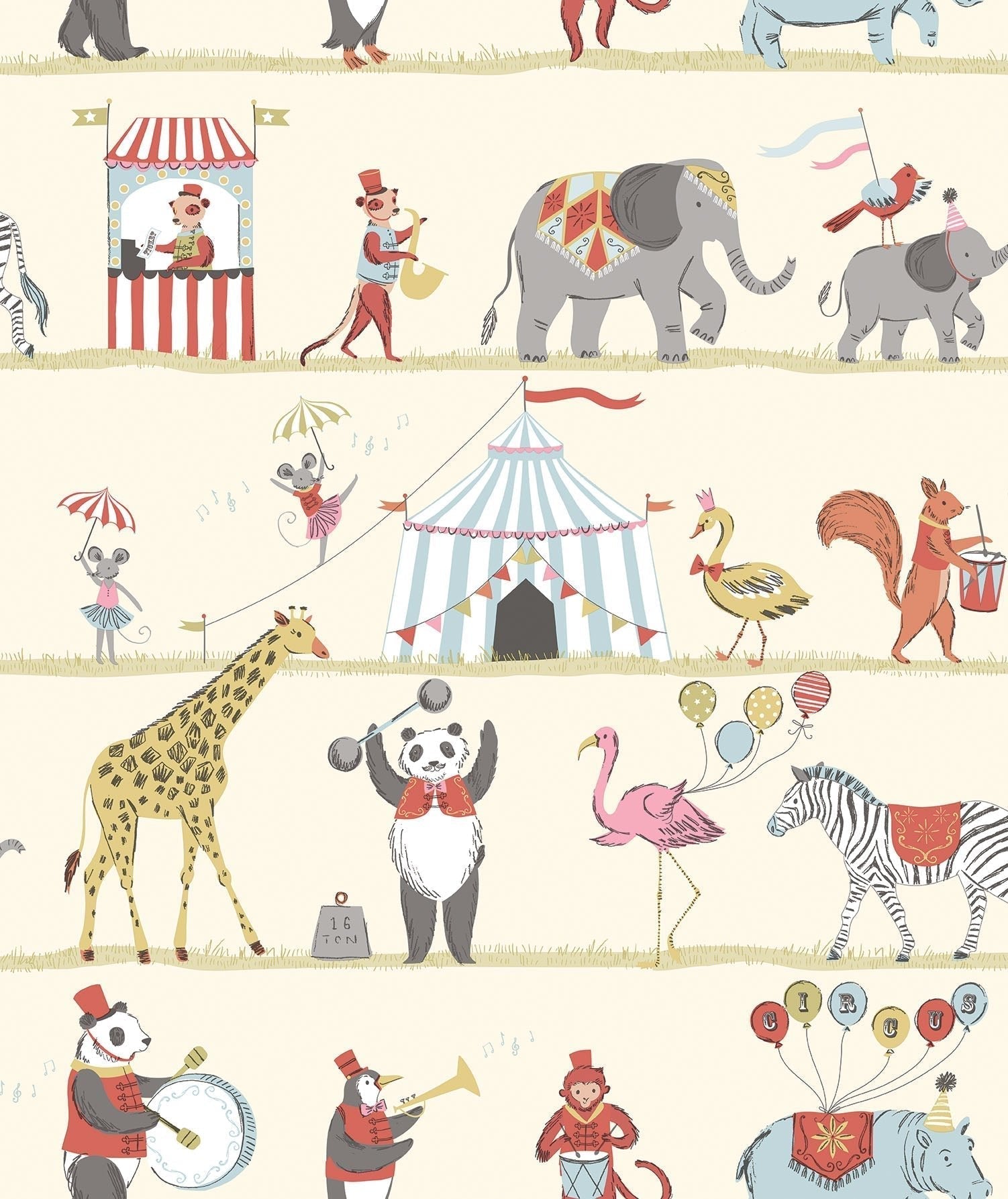 Just 4 Kids 2 Circus Wallpaper - Multi - Galerie - G56545 - Premier Wallcovering
