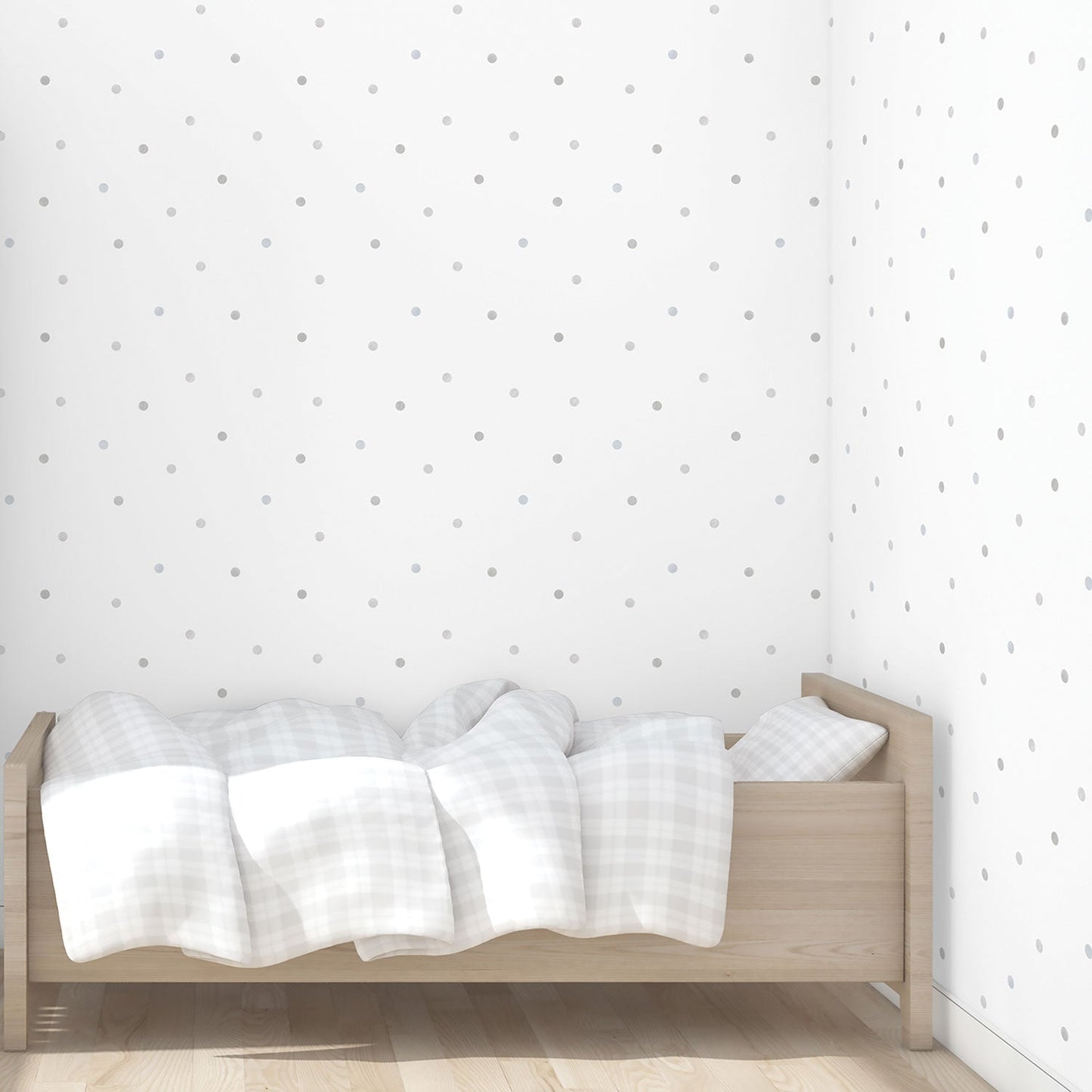 Just 4 Kids 2 Spots Wallpaper - Grey / White - Galerie - G56521 - Premier Wallcovering