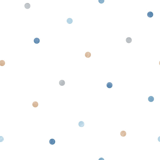 Just 4 Kids 2 Spots Wallpaper - Blue / Brown - Galerie - G56520 - Premier Wallcovering