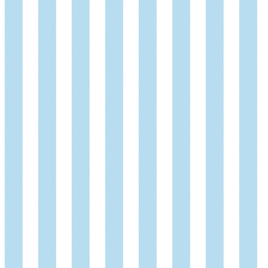 Just 4 Kids 2 Stripe Wallpaper - Blue / White - Galerie - G56025 - Premier Wallcovering