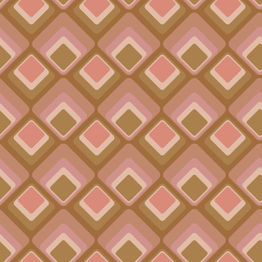 Just an Illusion Wallpaper - Vintage Pink & Harvest Gold - Lust Home - LH900520 - Premier Wallcovering