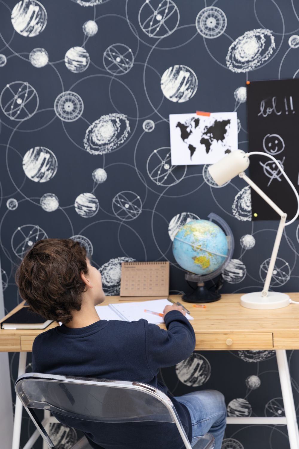 Just Fly Wallpaper - Bleu Nuit - Caselio - 103259124 - Premier Wallcovering