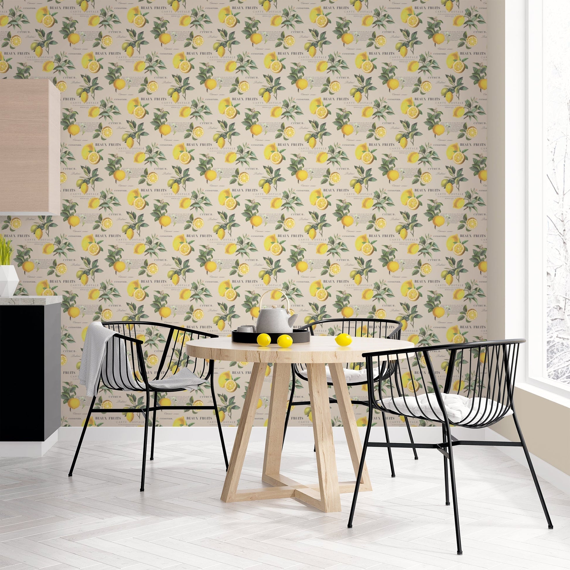 Just Kitchens Citron Botanical Wallpaper - Taupe - Galerie - G45410 - Premier Wallcovering