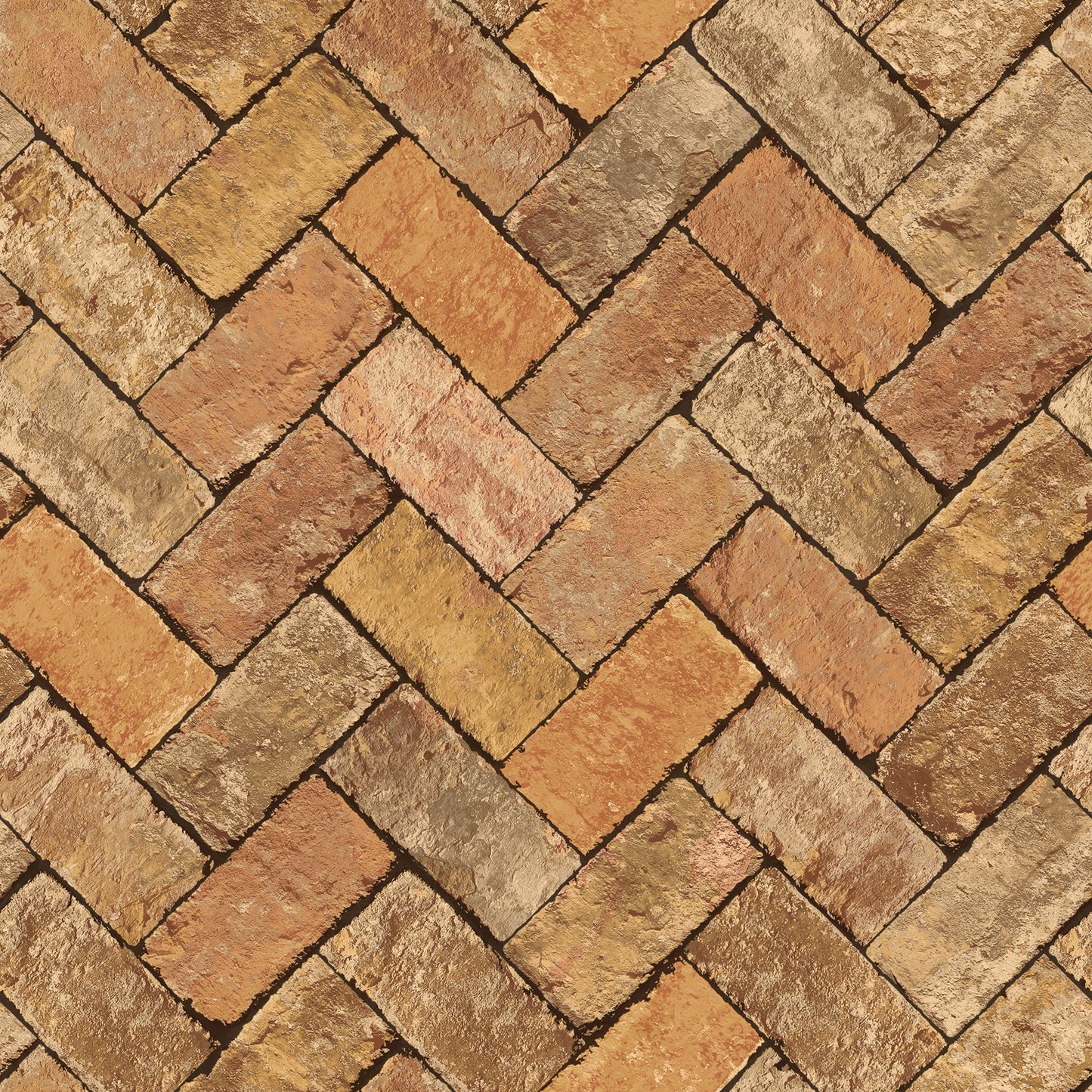 Just Kitchens Herringbone Brick Wallpaper - Orange / Brown - Galerie - G45428 - Premier Wallcovering