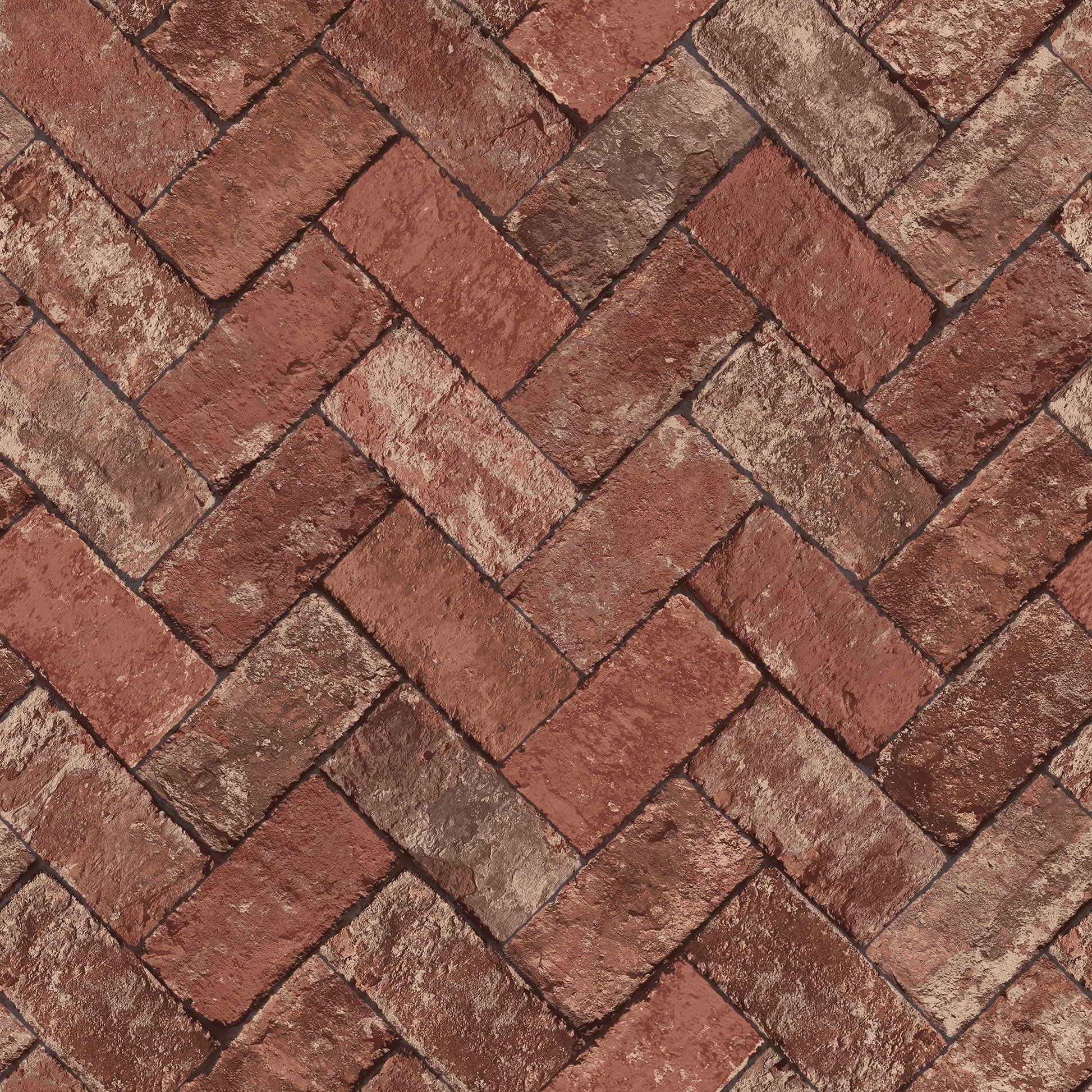 Just Kitchens Herringbone Brick Wallpaper - Red - Galerie - G45424 - Premier Wallcovering