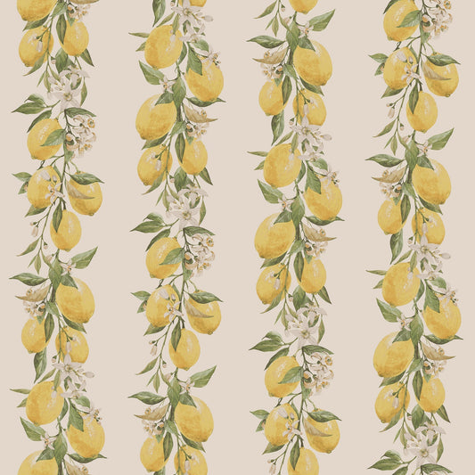 Just Kitchens Lemon Stripe Wallpaper - Yellow / Beige - Galerie - G45440 - Premier Wallcovering