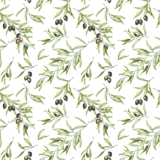 Just Kitchens Olive Drupe Wallpaper - Green / Black / White - Galerie - G45450 - Premier Wallcovering