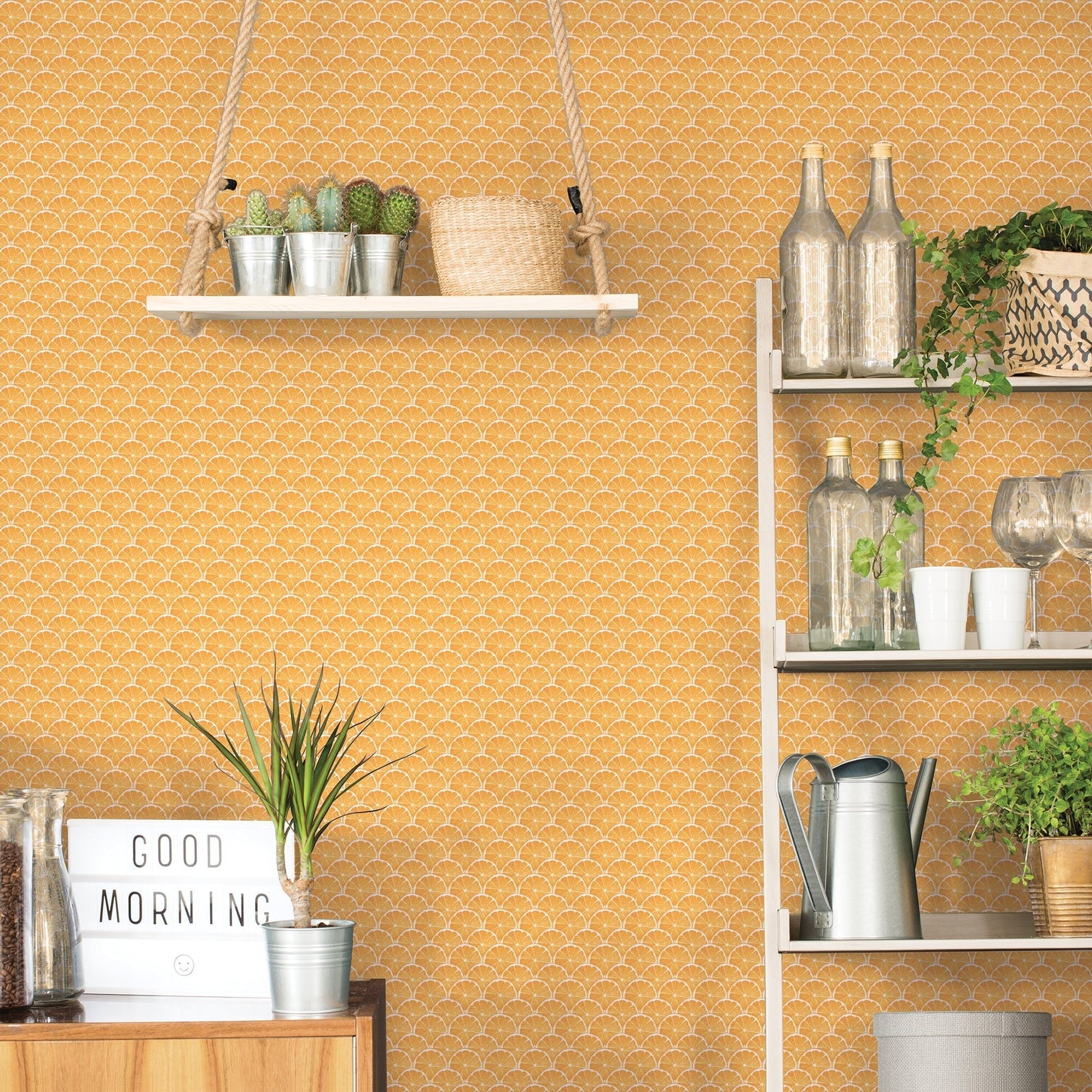 Just Kitchens Orange Scallop Wallpaper - Orange - Galerie - G45439 - Premier Wallcovering