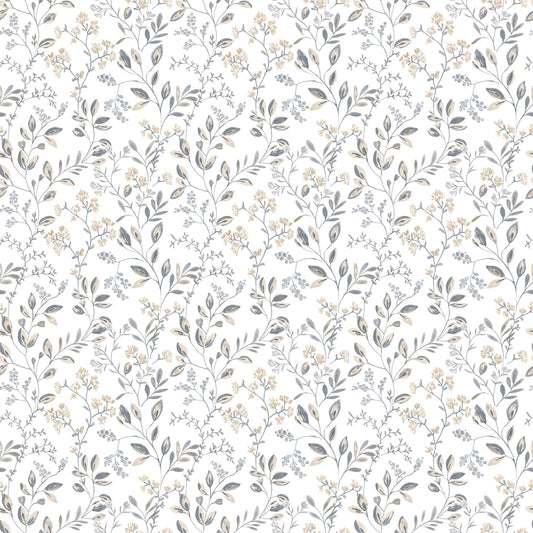Just Kitchens Spring Leaf Trail Wallpaper - Grey / Beige - Galerie - G45454 - Premier Wallcovering
