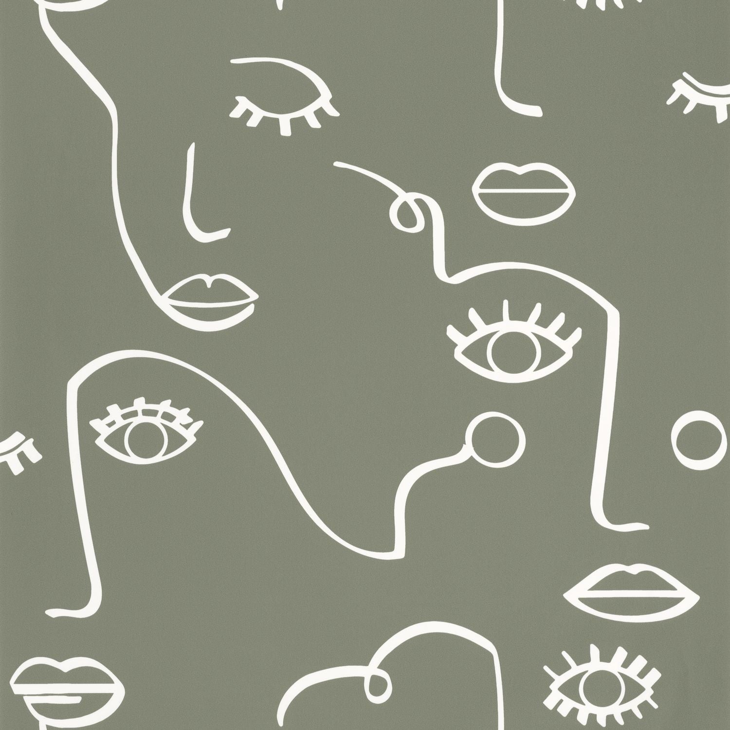 Just Smile Wallpaper - Kaki - Caselio - 103337007 - Premier Wallcovering