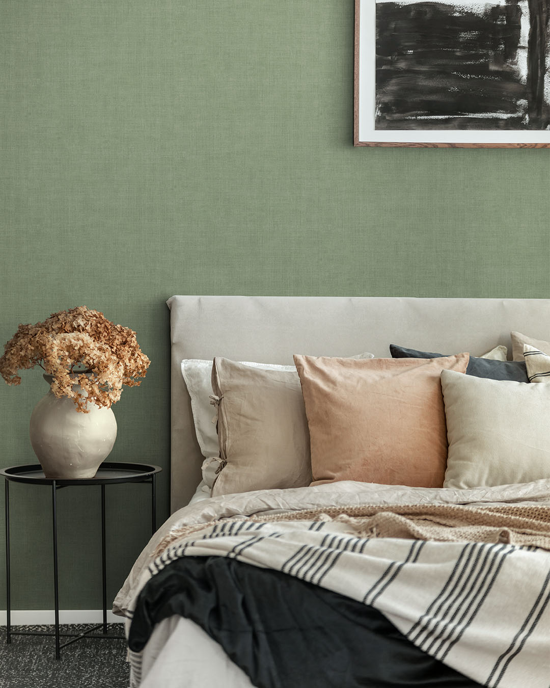 Jute Wallpaper - Dark Green - Midbec - 16026 - Premier Wallcovering