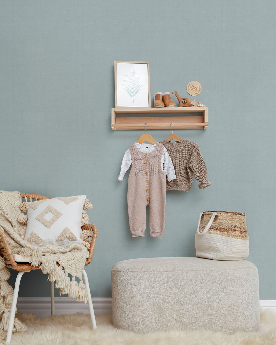 Jute Wallpaper - Blue - Midbec - 16027 - Premier Wallcovering