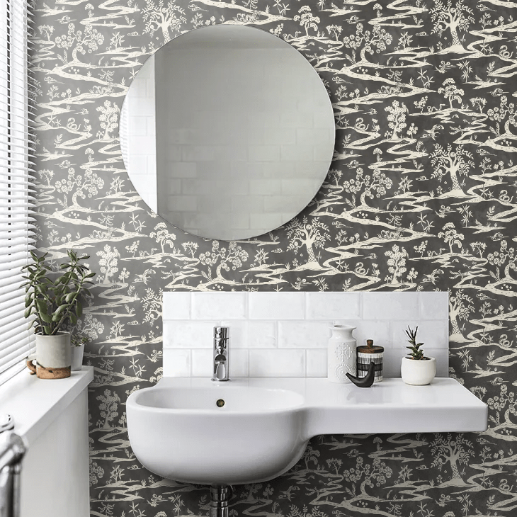 Kaiwa Wallpaper - Raven - Ohpopsi - HAN50109W - Premier Wallcovering
