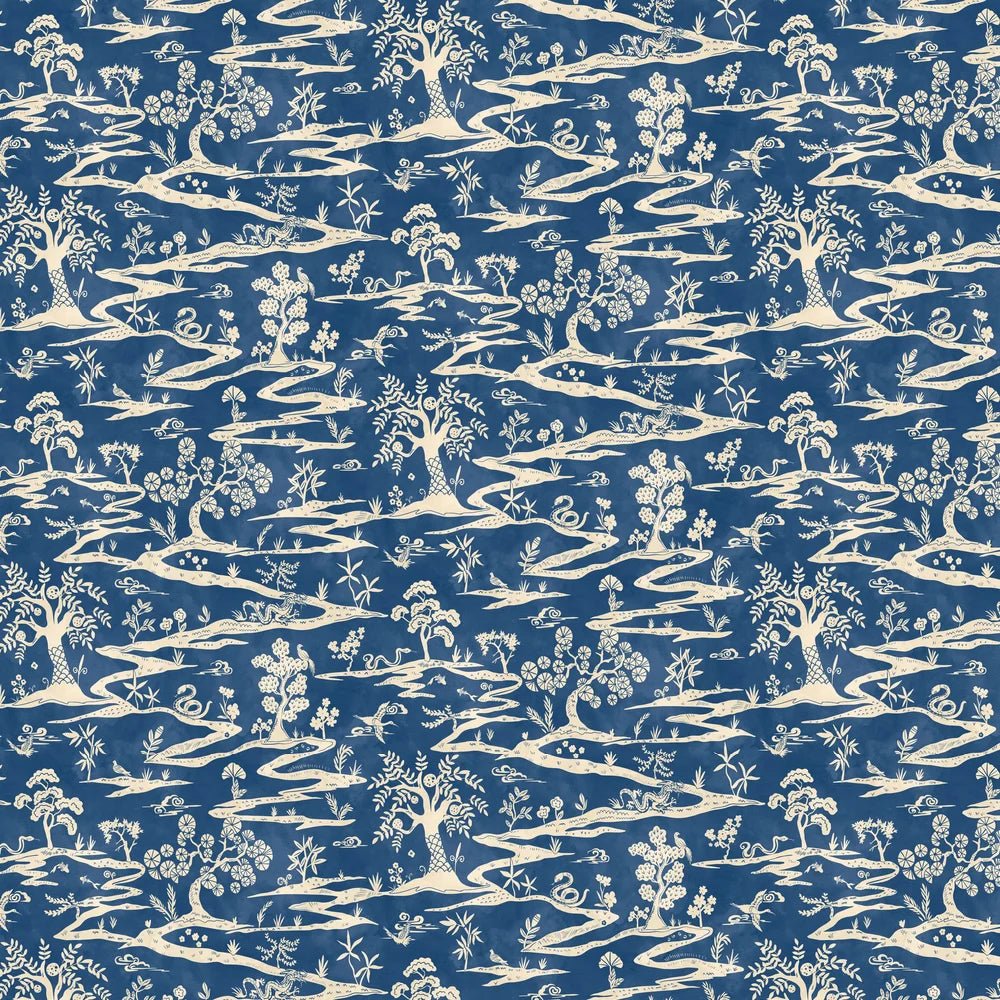 Kaiwa Wallpaper - Cobalt - Ohpopsi - HAN50110W - Premier Wallcovering