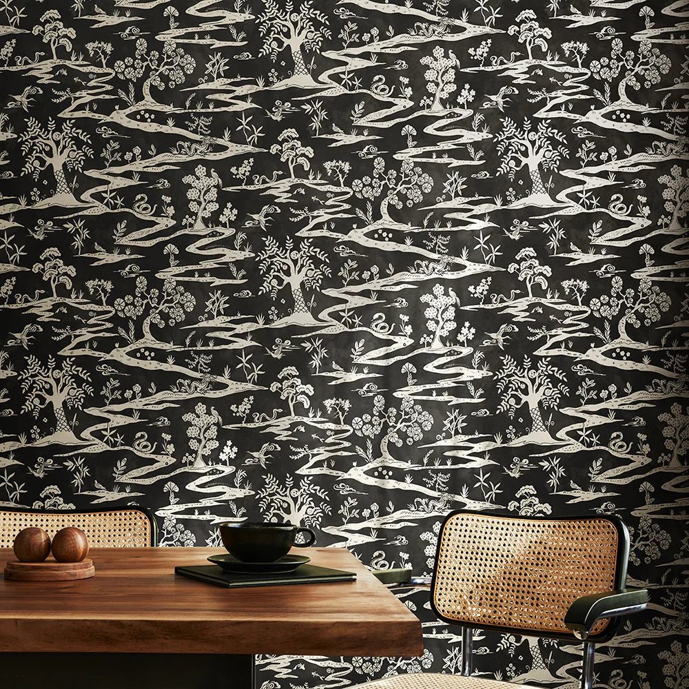 Kaiwa Wallpaper - Raven - Ohpopsi - HAN50109W - Premier Wallcovering