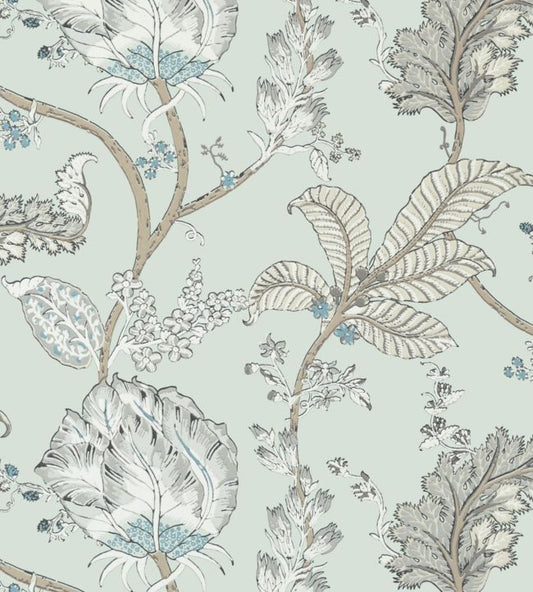 Kalamkari Vine Wallpaper - Robin's Egg - AT78737 - Anna French - Premier Wallcovering