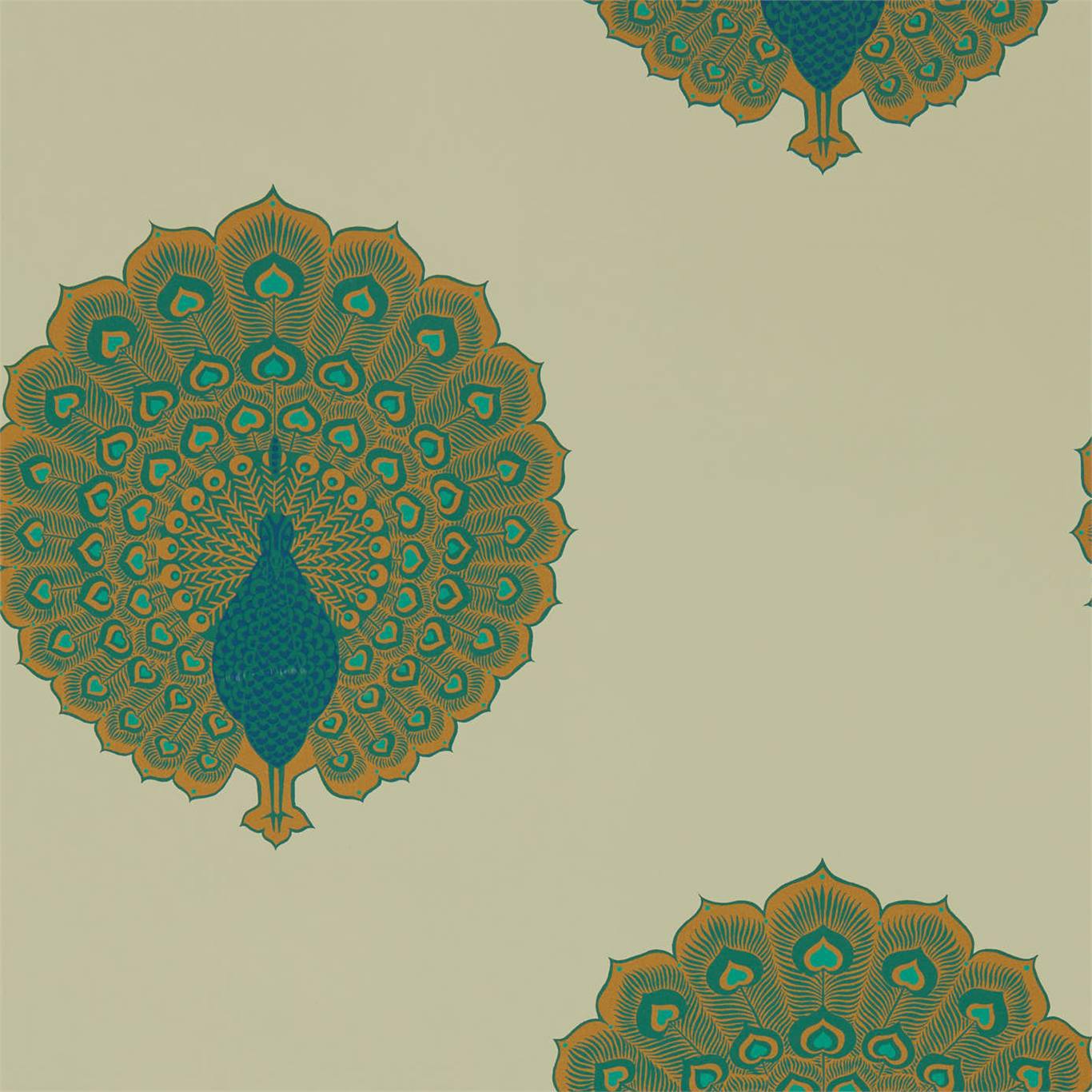 Kalapi Wallpaper - Peacock - Sanderson - DCPW216757 - Premier Wallcovering