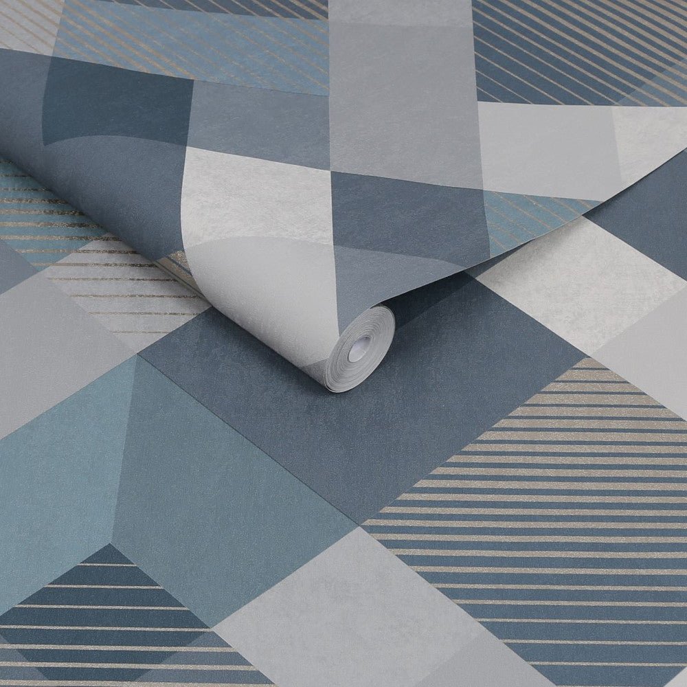Kaleidoscope Wallpaper - Denim - Superfresco Easy - 118707 - Premier Wallcovering