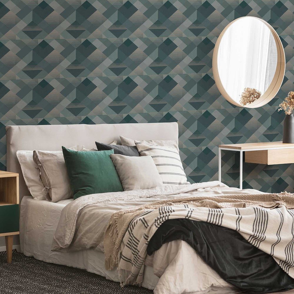 Kaleidoscope Wallpaper - Emerald - Superfresco Easy - 118687 - Premier Wallcovering