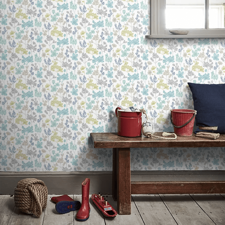 Kalina Wallpaper - Pretty Blue - Ohpopsi - JRD50135W - Premier Wallcovering