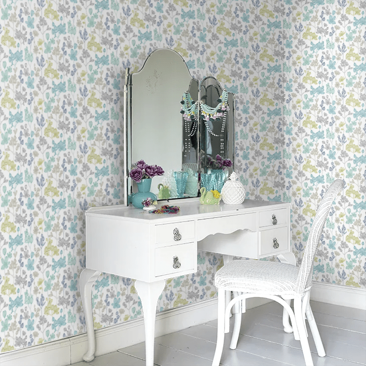 Kalina Wallpaper - Pretty Blue - Ohpopsi - JRD50135W - Premier Wallcovering