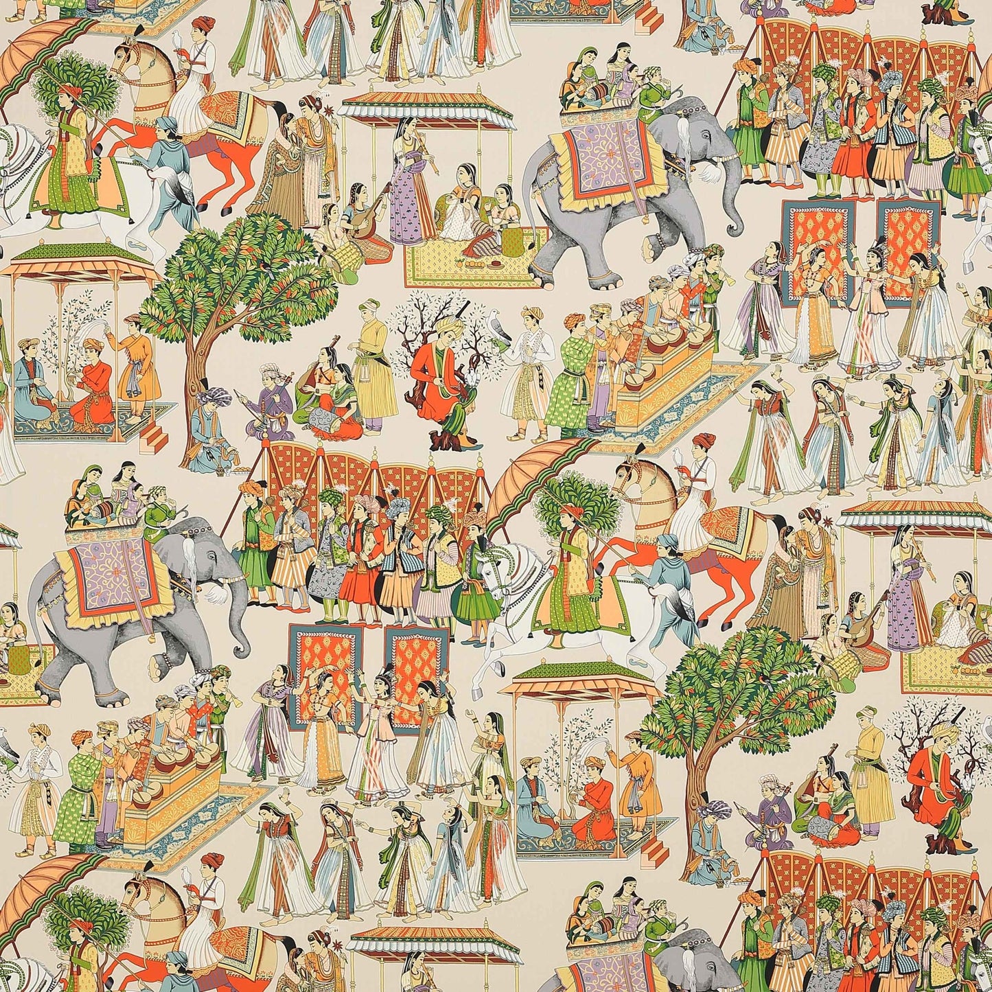 Kalinda Fabric - Tangerine - Manuel Canovas - M4028-01 - Premier Wallcovering