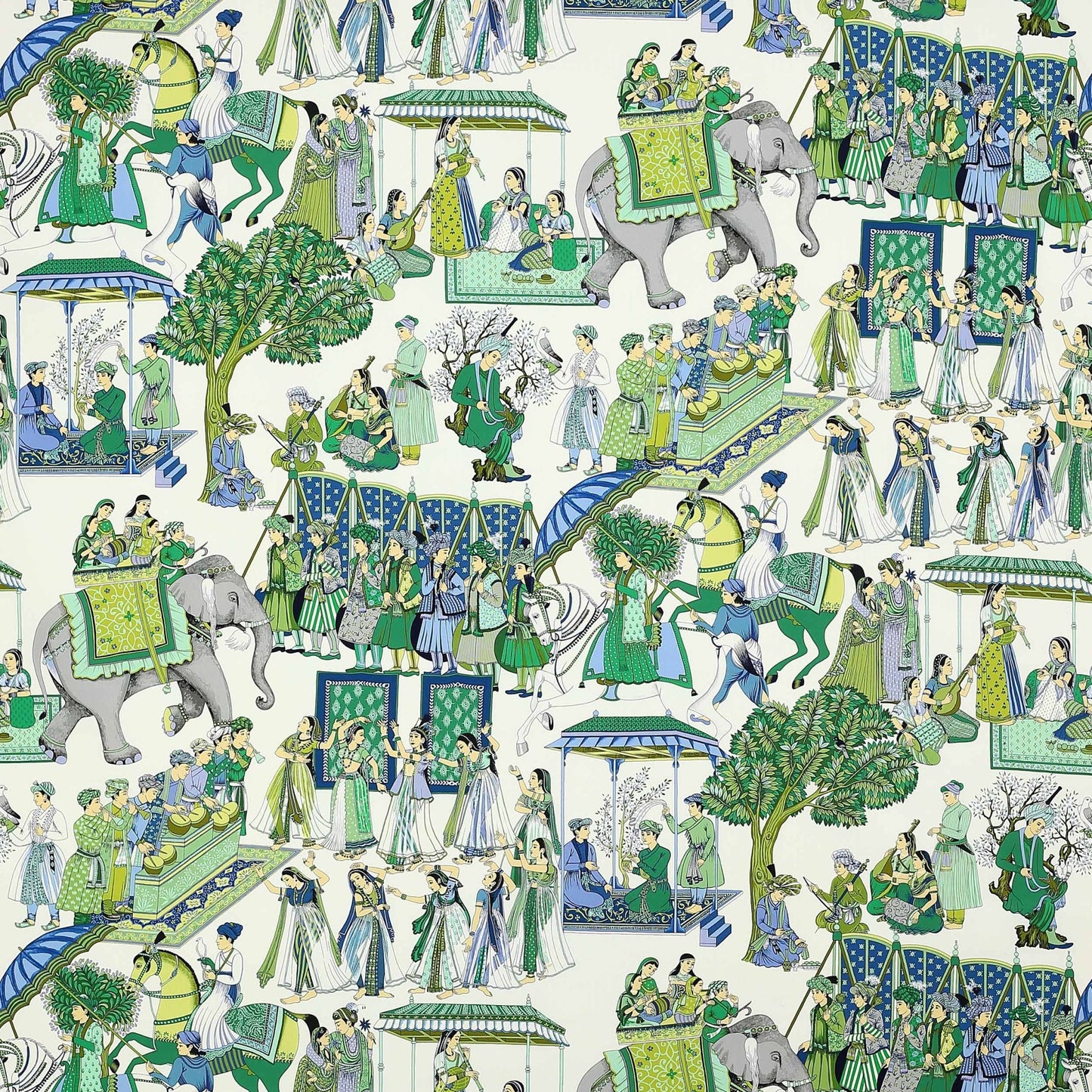 Kalinda Fabric - Bleu de Prusse - Manuel Canovas - M4028-03 - Premier Wallcovering