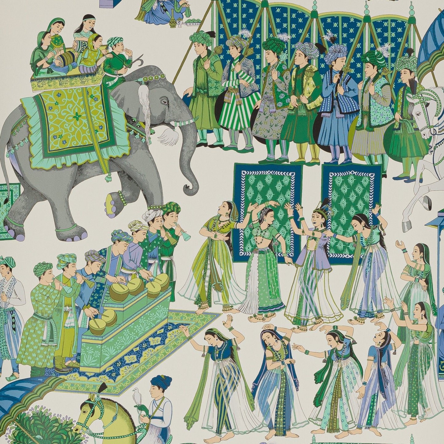 Kalinda Wallpaper - Bleu de Prusse - Manuel Canovas - 03107-02 - Premier Wallcovering