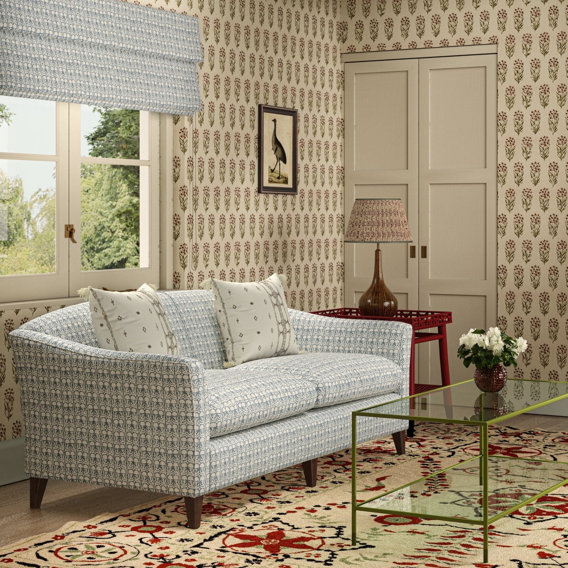 Kalindi Wallpaper - Green Sienna - Penny Morrison - KALINDI-GS - Premier Wallcovering