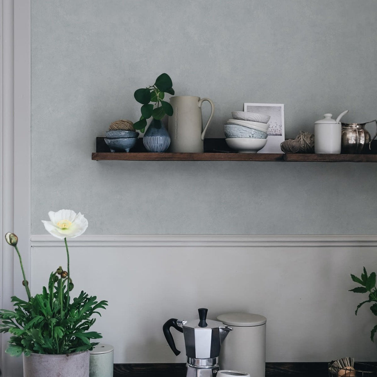 Kalk Wallpaper - Misty Blue - Sandberg - S10295 - Premier Wallcovering