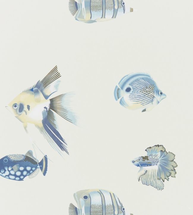 Kamanu Wallpaper - Indigo/Pebble - HANZ111649 - Harlequin - Premier Wallcovering