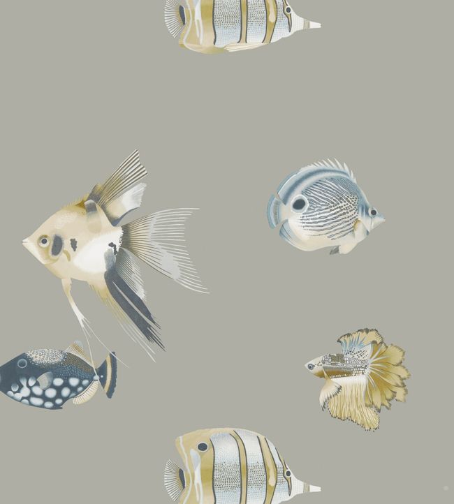 Kamanu Wallpaper - Graphite/Mustard - HANZ111646 - Harlequin - Premier Wallcovering