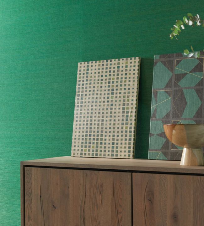 Kanoko Grasscloth Wallpaper - Celadon - Osborne & Little - W7559-06 - Premier Wallcovering