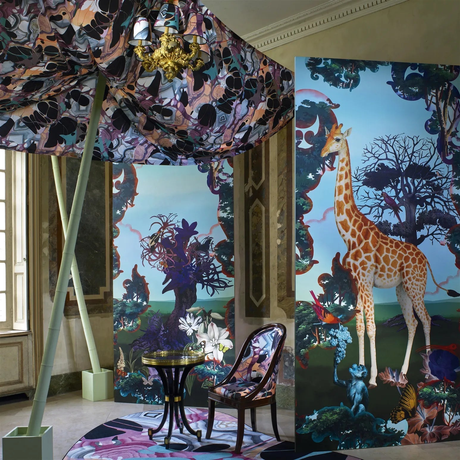 Kaoscope Fabric - Cendre - Christian Lacroix - FCL7075/01 - Premier Wallcovering