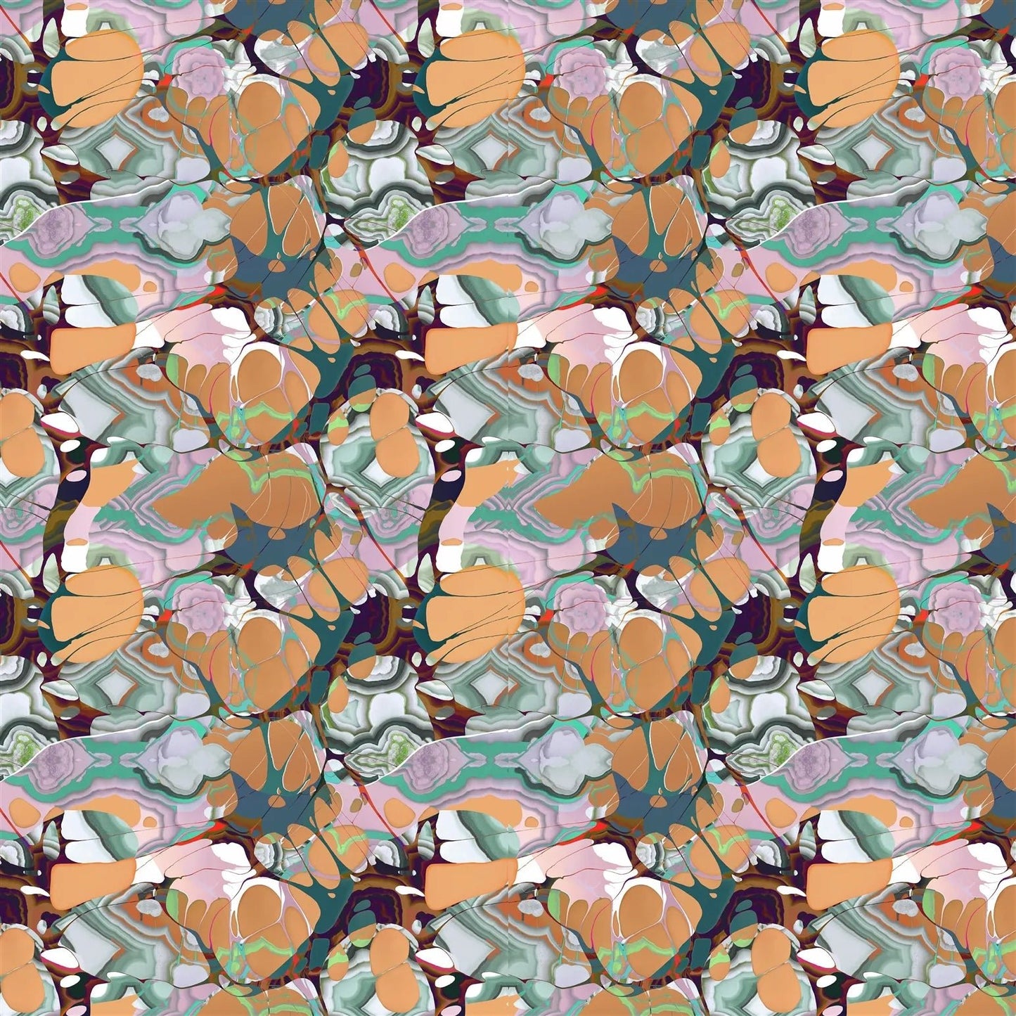 Kaoscope Soft Fabric - Tangerine - Christian Lacroix - FCL7076/01 - Premier Wallcovering