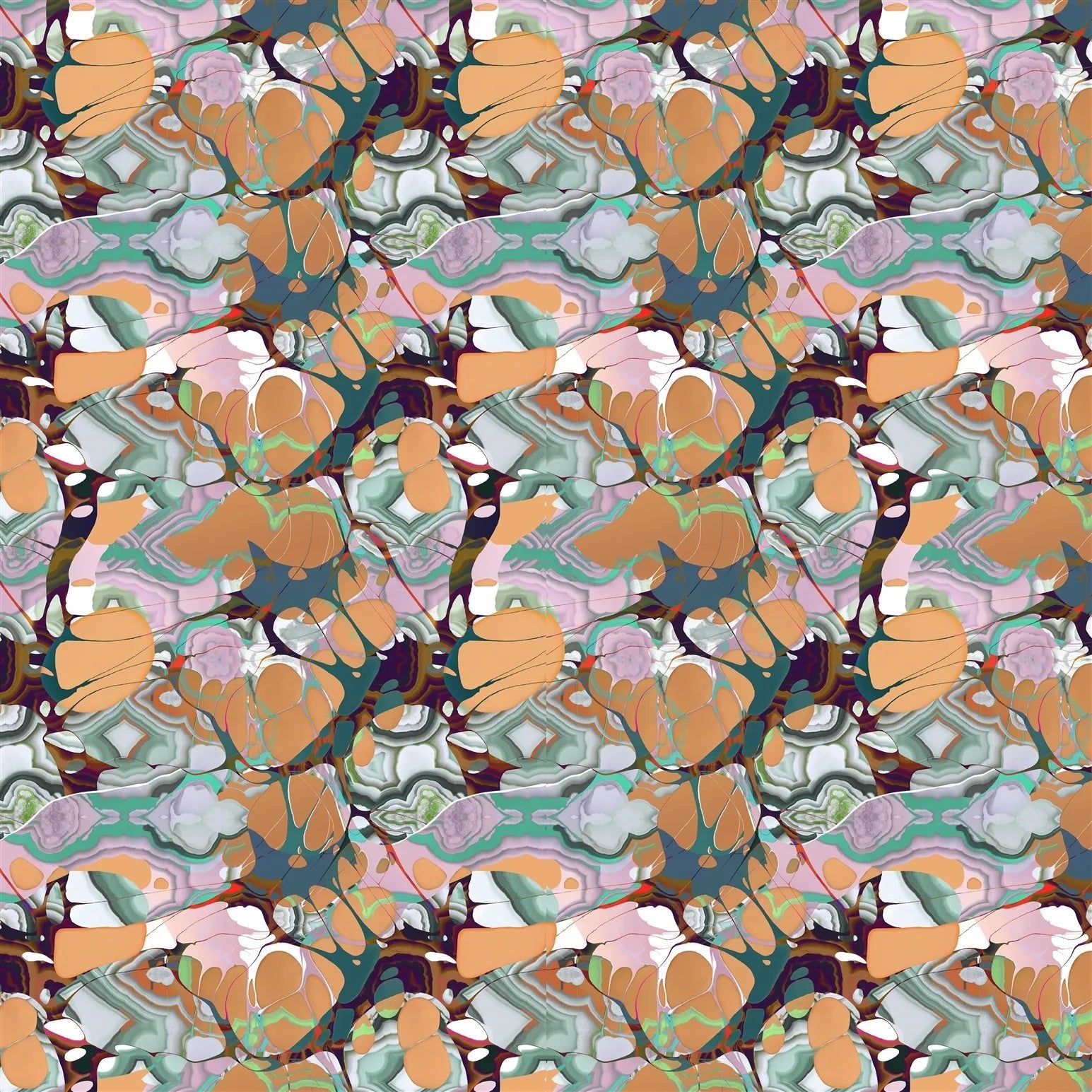 Kaoscope Soft Fabric - Tangerine - Christian Lacroix - FCL7076/01 - Premier Wallcovering