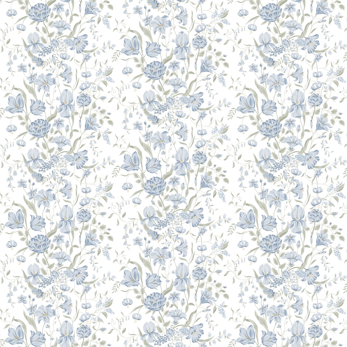 Karins bukett Wallpaper - Sky Blue - Sandberg - S10162 - Premier Wallcovering