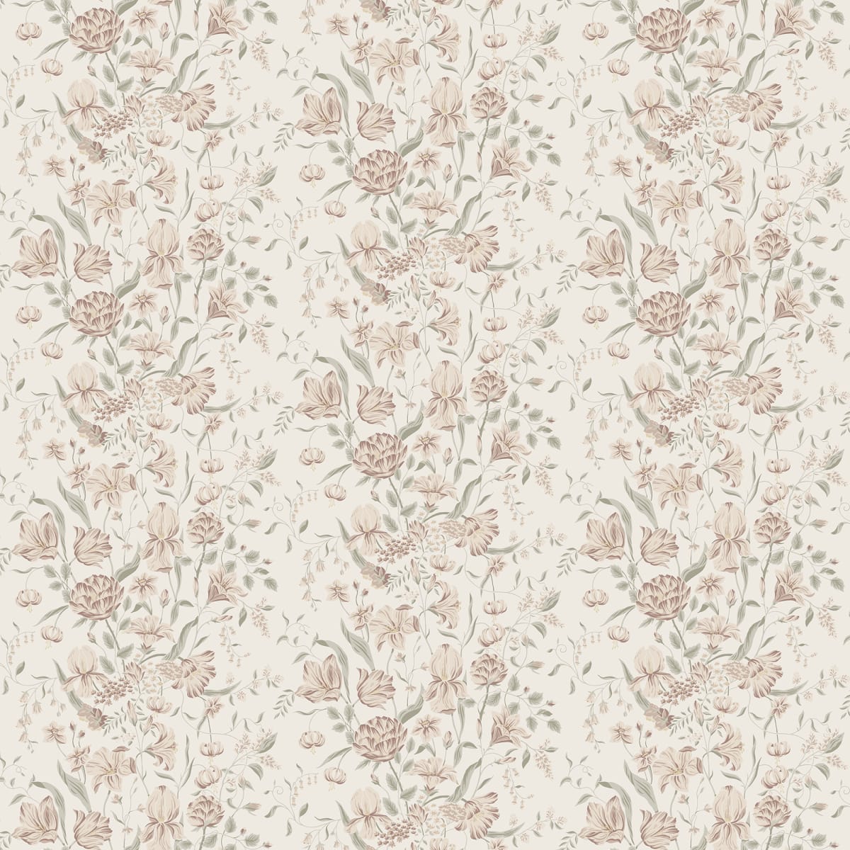 Karins bukett Wallpaper - Powder Pink - Sandberg - S10164 - Premier Wallcovering