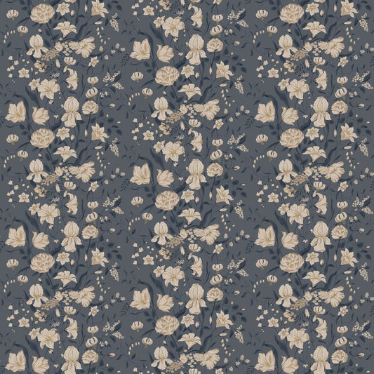 Karins bukett Wallpaper - Indigo - Sandberg - S10163 - Premier Wallcovering