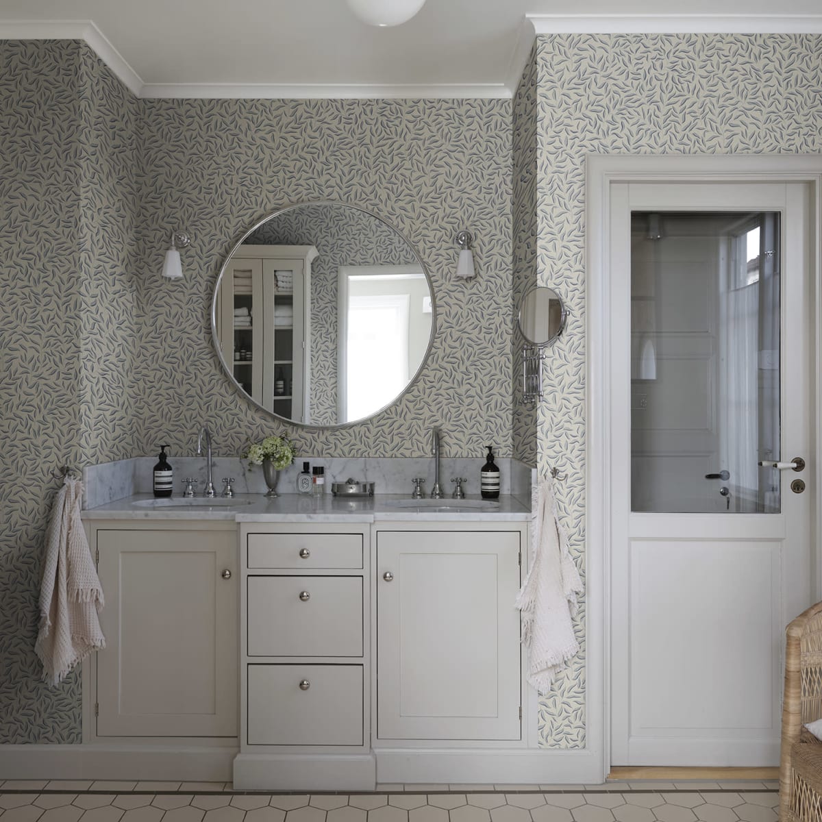 Karolina Wallpaper - Blue - Sandberg - 807-56 - Premier Wallcovering