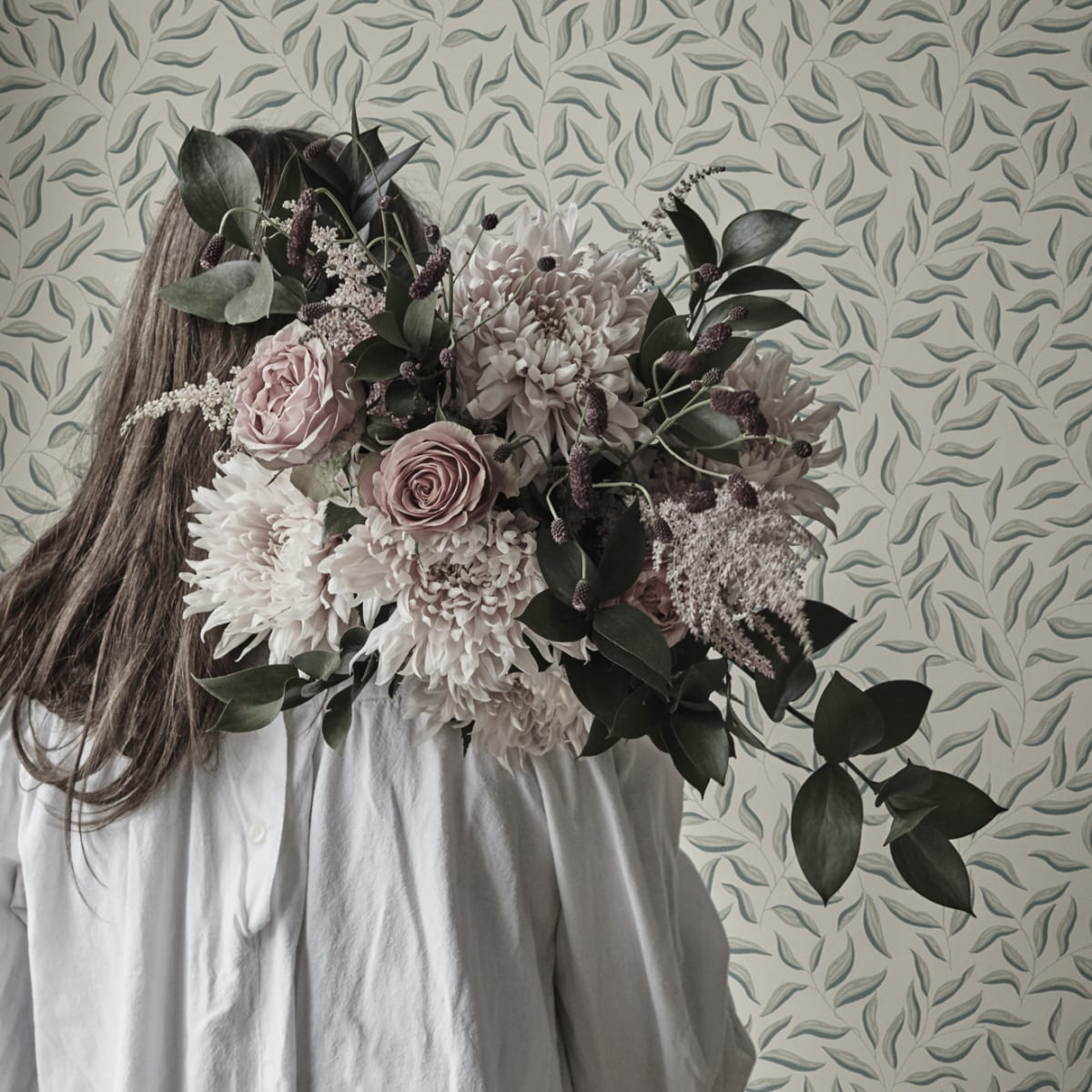 Karolina Wallpaper - Green - Sandberg - 807-38 - Premier Wallcovering