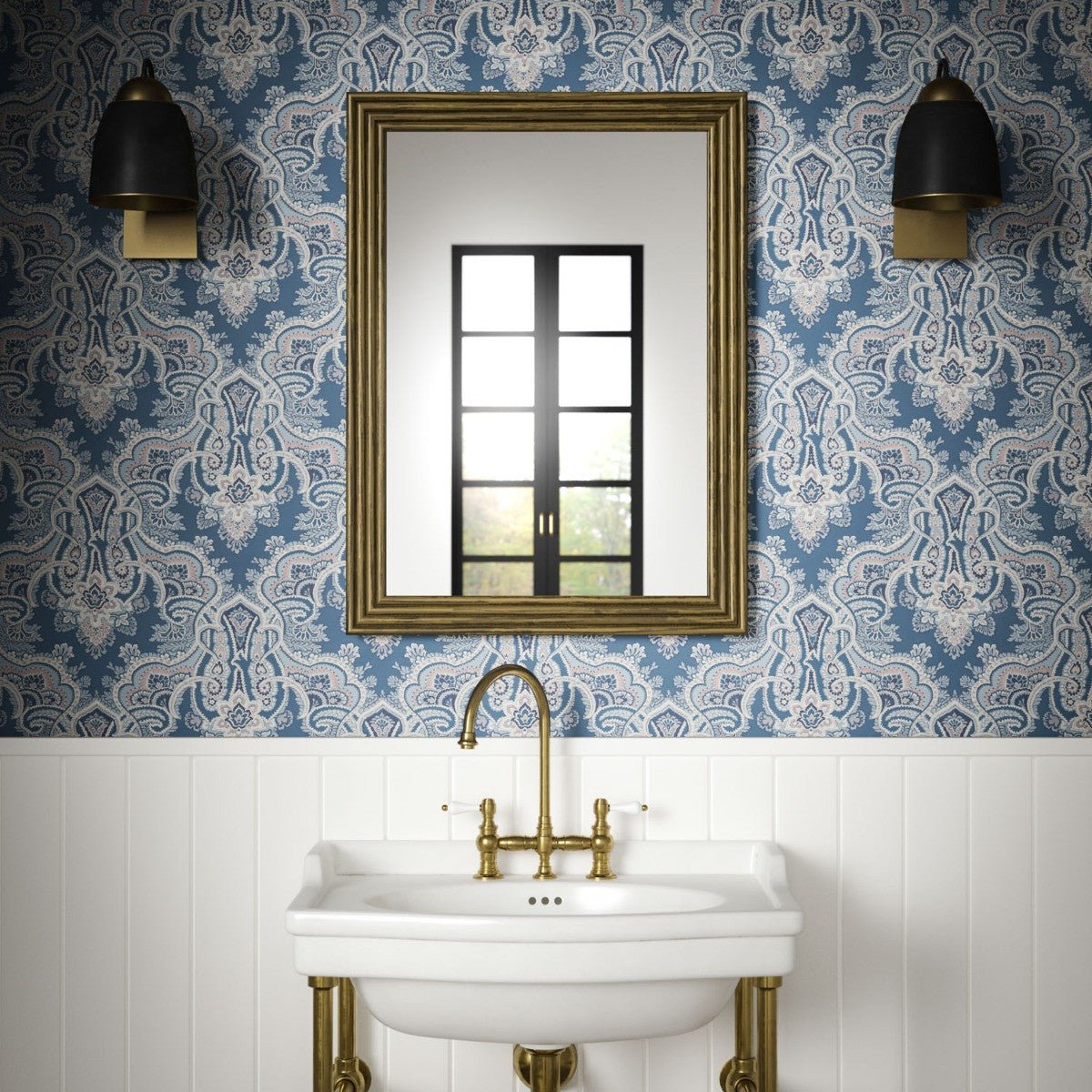 Kashmir Wallpaper - Blue - Warner House - Premier Wallcovering