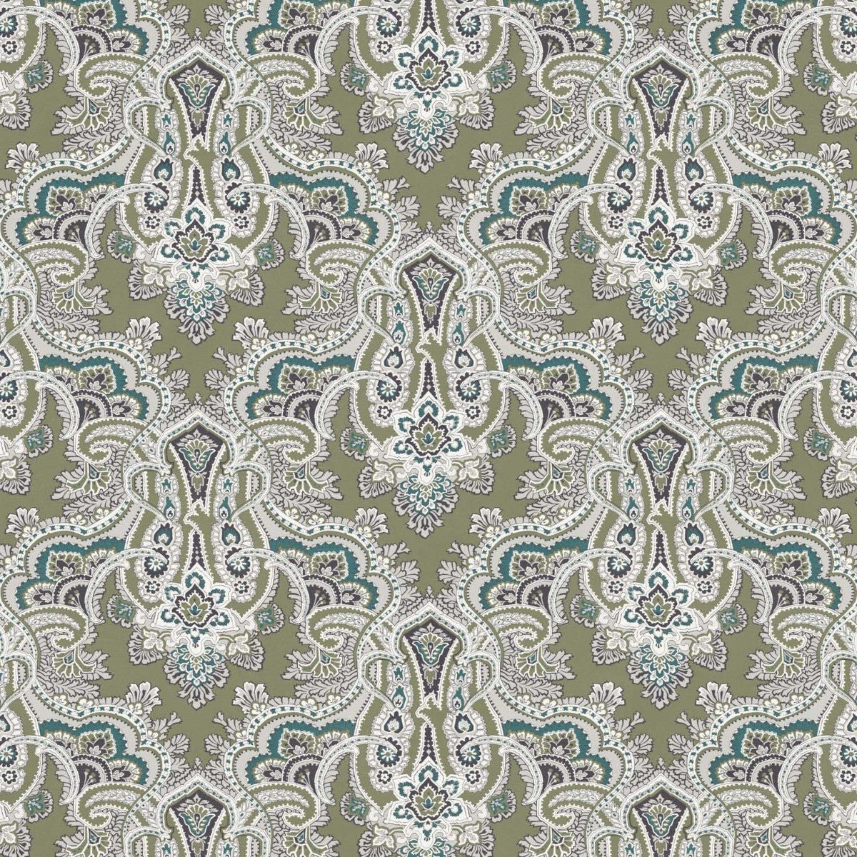 Kashmir Wallpaper - Olive - Warner House - Premier Wallcovering