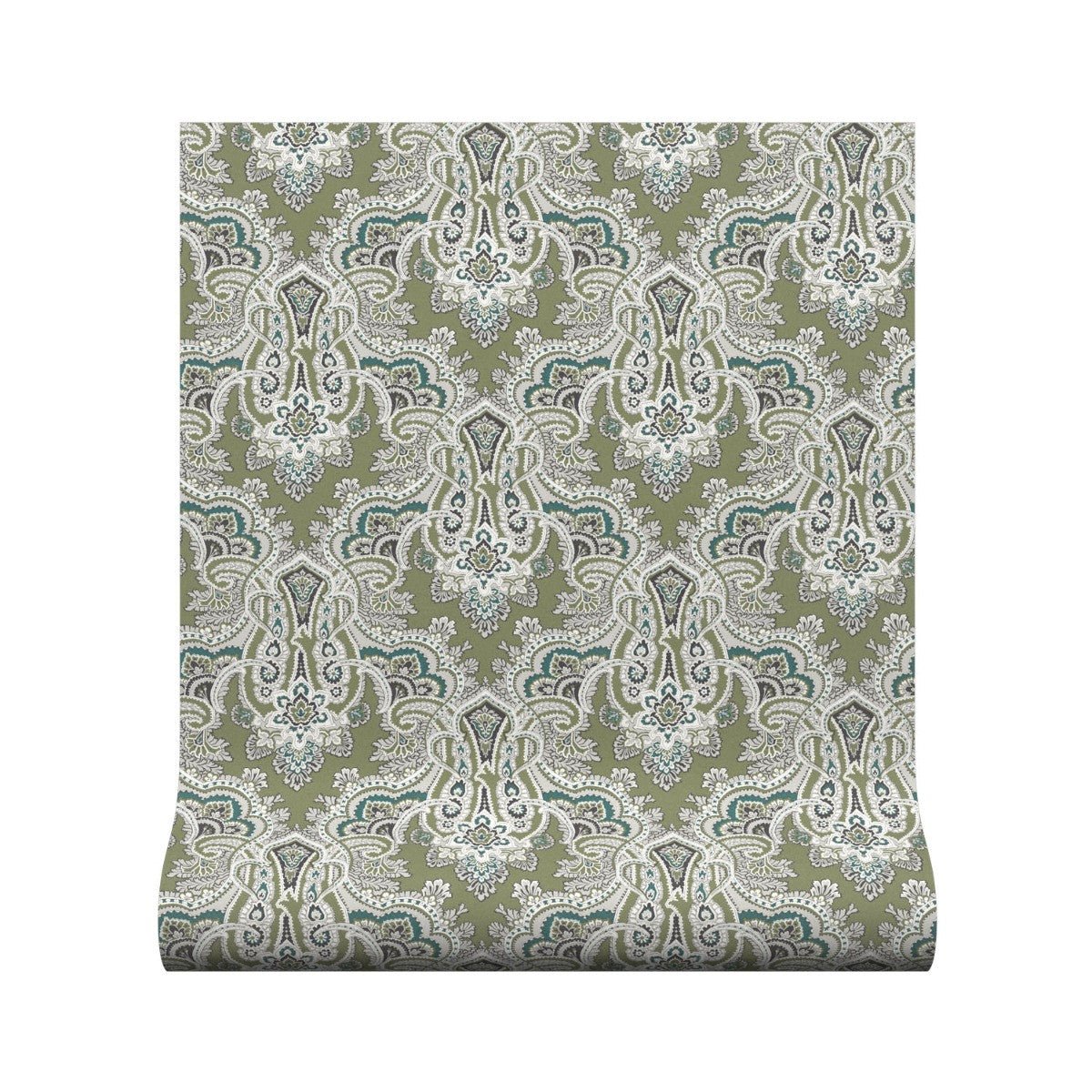 Kashmir Wallpaper - Olive - Warner House - Premier Wallcovering